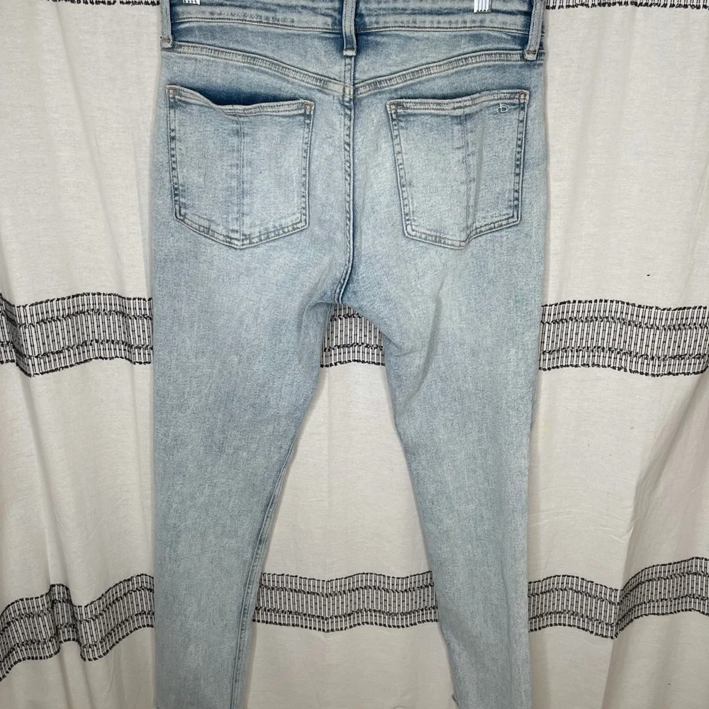 Rag & Bone Cait Mid Rise Skinny Jeans Light Wash Distressed